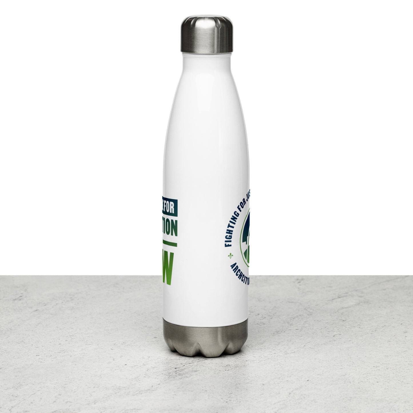 Fighting for Justice. Rooted in Love. Stainless Steel Water Bottle