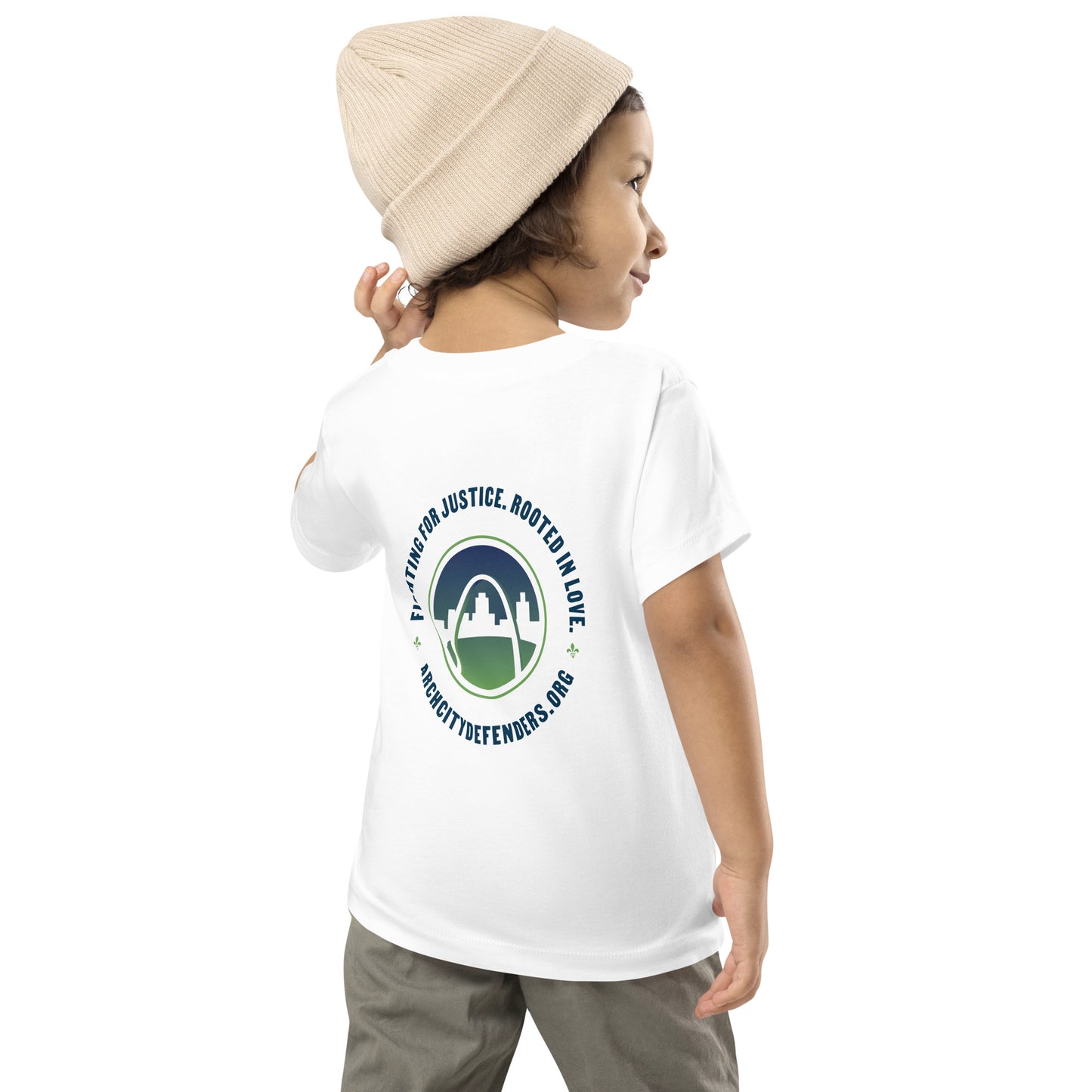 Fighting for Justice. Rooted in Love. Toddler Short Sleeve Tee